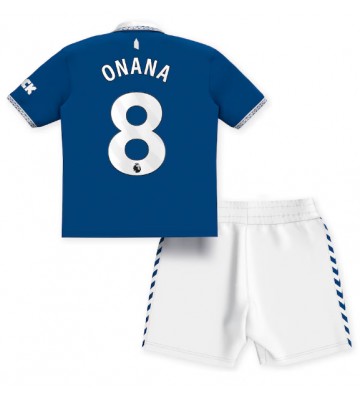 Everton Amadou Onana #8 Primera Equipación Niños 2023-24 Manga Corta (+ Pantalones cortos)